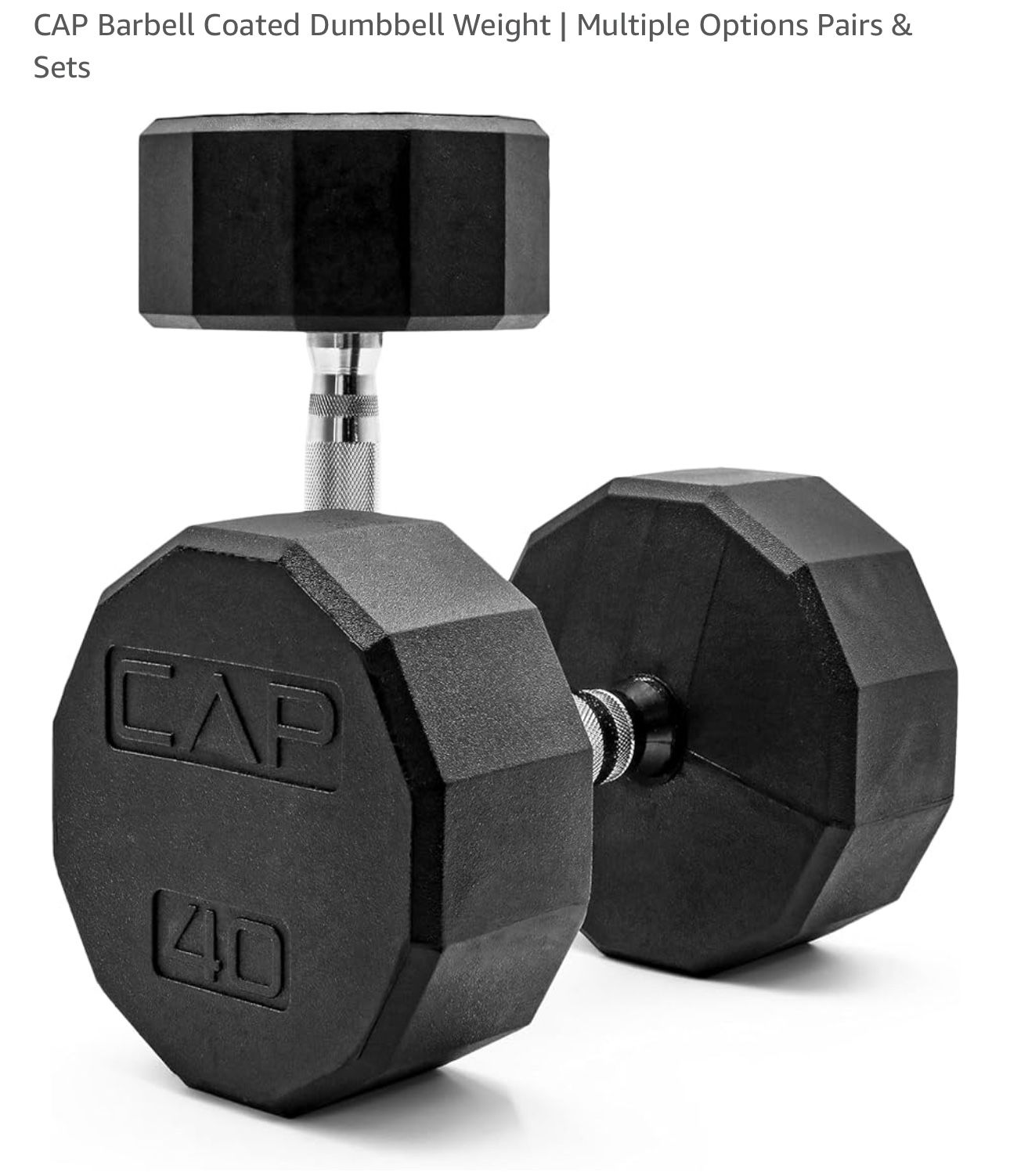 CAP Barbell Coated Dumbbell Weight 40 Pound Set