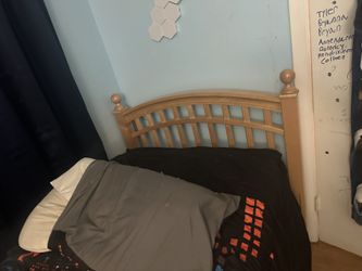 Twin Bed With Mattress & Nightstand