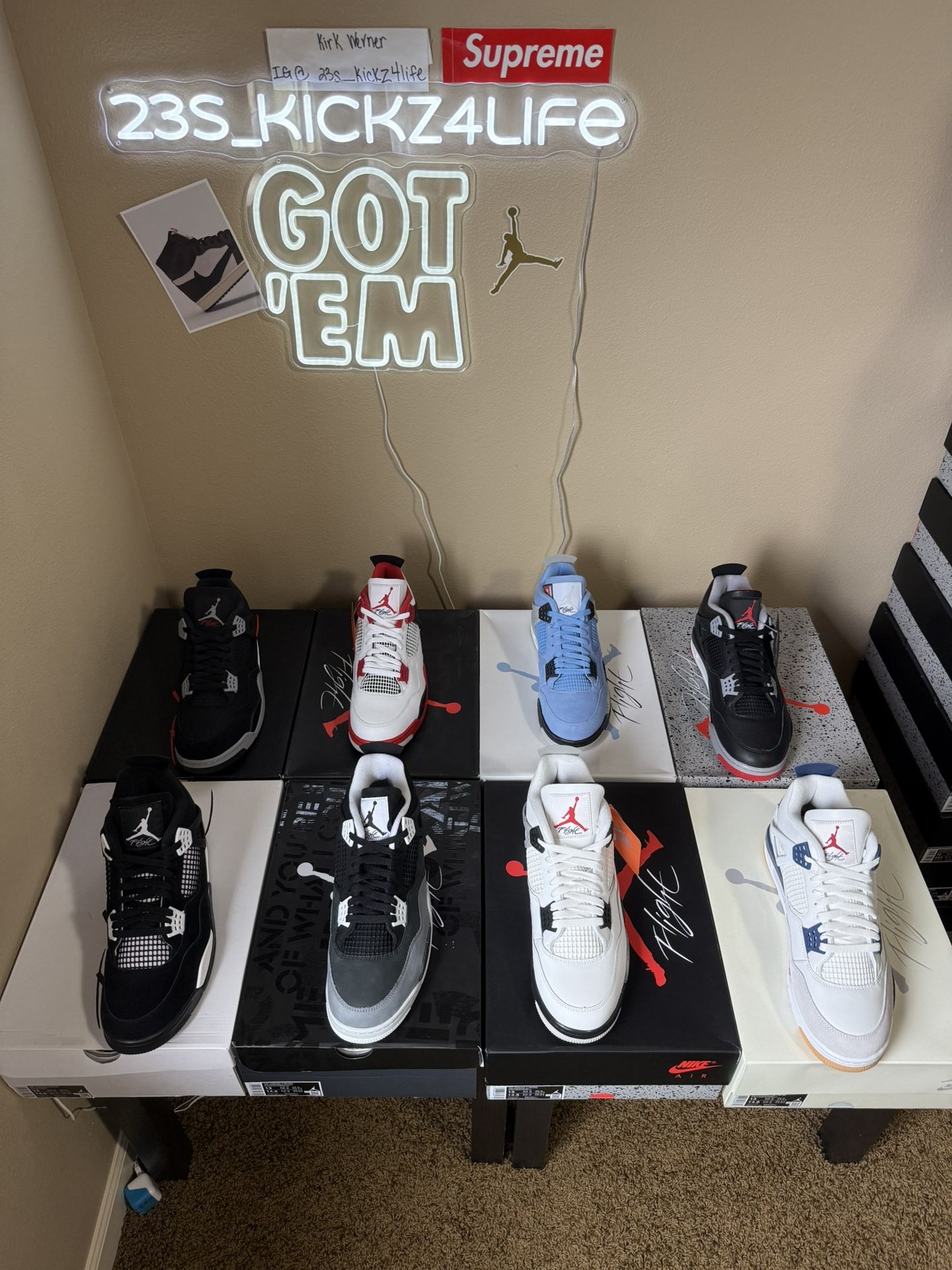 Brand New Air Jordan 4’s Bundle! All size 13 with original boxes and can show proof of purchase for every shoe!