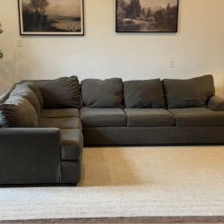 Olive charcoal sectional couch delivery available