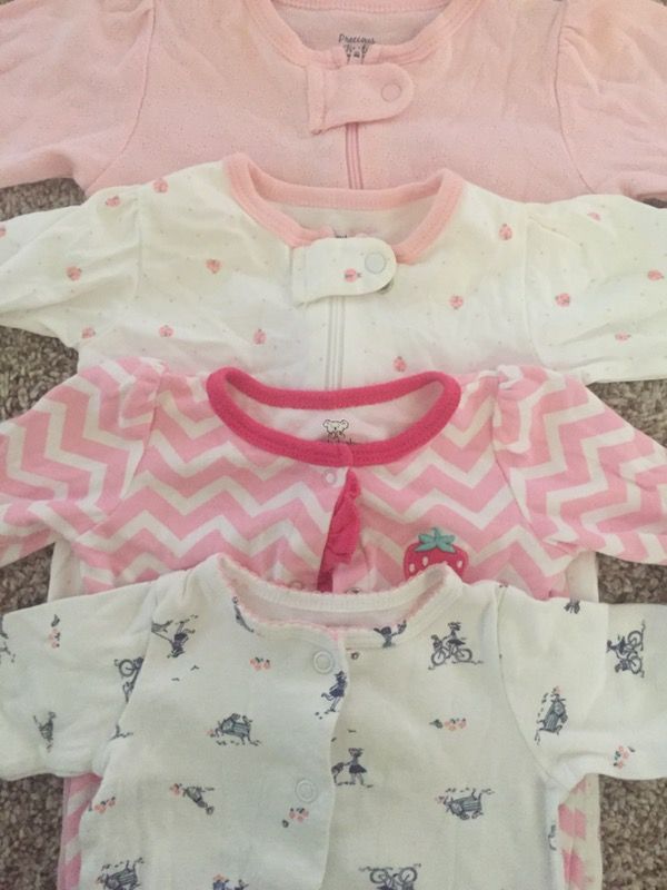 Baby girl clothes 3M pajama lot