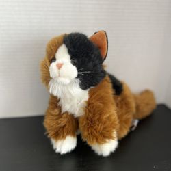 Animal Alley Calico Kitty CAT Plush Stuffed Kitten Soft Toy White Tan Black 10”