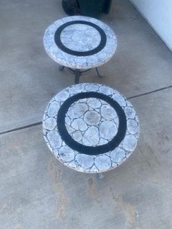 2 marble side tables
