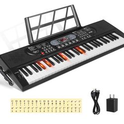 Hricane Keyboard Piano Lighted Keys for Beginner Adults Teens Kids, 61 Key Electronic Music Keyboard with Teaching Modes Powered by USB or Battery wit