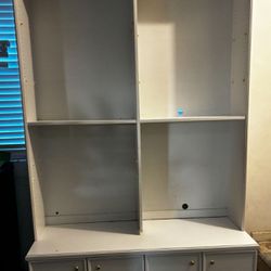 White Shelf With Storage Additional Shelves Included