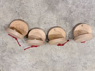 4pc Wood Hand Finger Castanets Rhythm Clap Board Hand Percussion