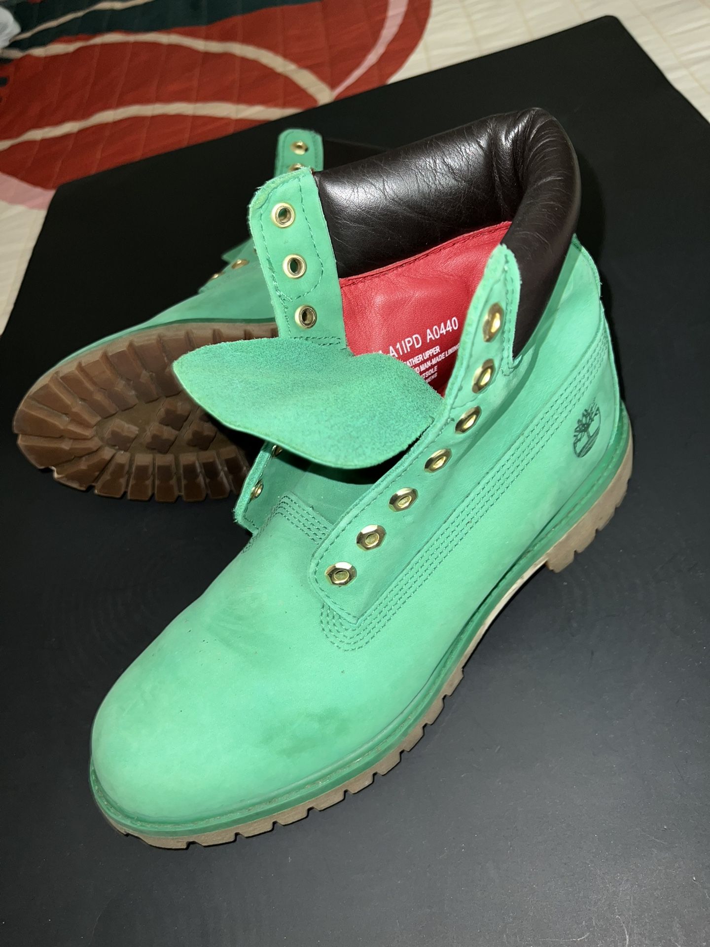 Timberland 6 Inch A1IPD Limited Winter Green Waterproof Boots Mens Size 9.5 