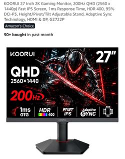 Koorui 27” QHD Gaming Monitor