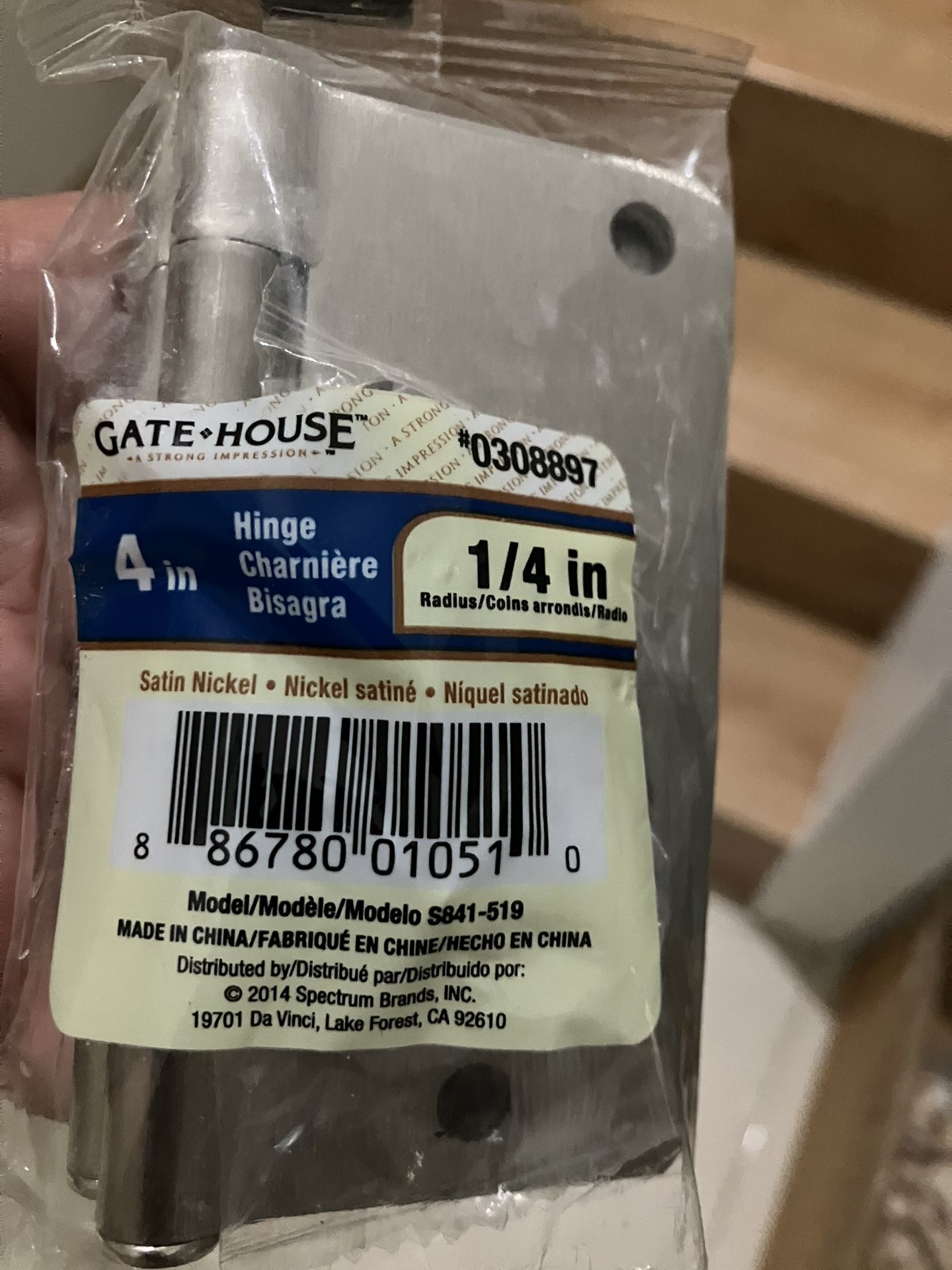 10 Sets Door Hinge 4” Gate House 4-inch satin nickel 1/4-inch radius