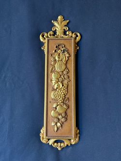 Vintage 1970 SYROCO Gold FRUIT WALL PLAQUE 7222 Mid Century Hollywood Regency