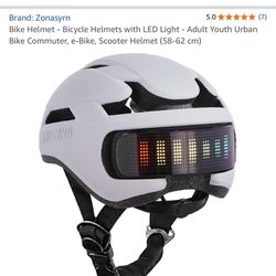 Bike Helmet - Bicycle Helmets with LED Light - Adult Youth Urban Bike Commuter, e-Bike, Scooter Helmet (58-62 cm)