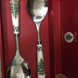 Christmas salad servers & cake slice