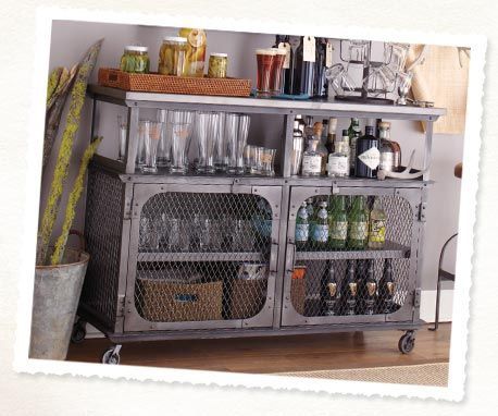 Industrial Style Metal Bar Cart