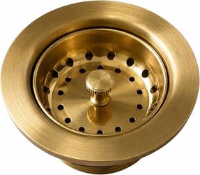 3-1/2 in. Drop-in Kitchen/Bar Sink Basket Strainer in Brushed Gold