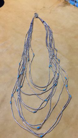 Native American liquid silver necklace