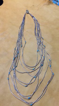 Native American liquid silver necklace
