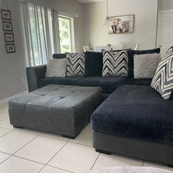 Sofa Sectional With Ottoman  And Swivel Chair