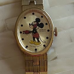 Vintage Mickey Mouse Watch/Bradley Quartz/Walt Disney Productions/As Is
