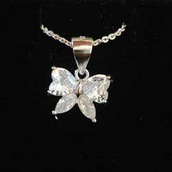 Bow 925 Sterling Silver Necklace 