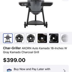 Char-Griller/smoker  AKORN Auto Kamado 18-Inches W Gray Kamado Charcoal Grill