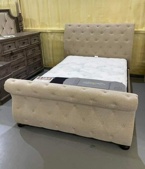 Best Deal - $39 Down👍Willenburg Linen Upholstered Queen Sleigh Bed