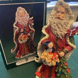 Kirklands Cedar Creek Santa Figurine 12"