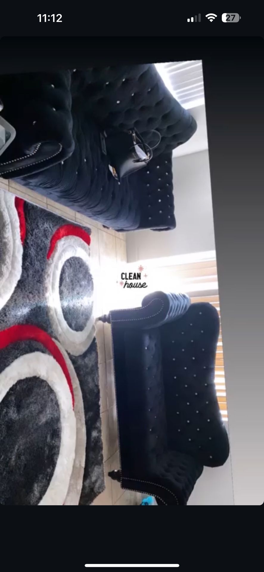 Diamond Black Couch Available