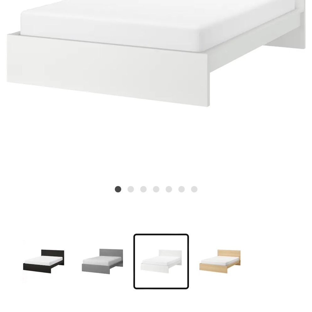 Ikea white malm Queen Bed 