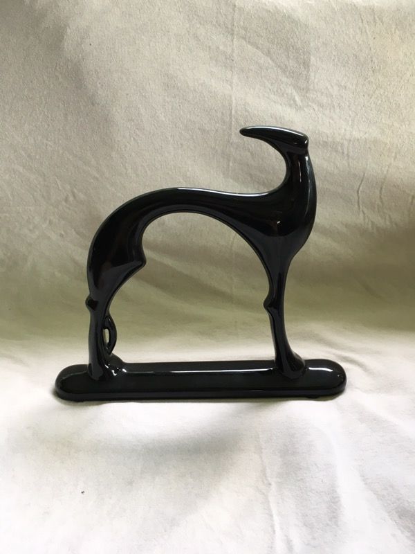 Royal Haeger Art Deco greyhound black statue