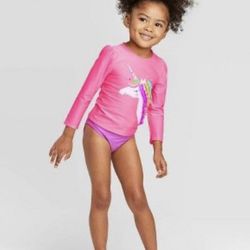 New New Cat & Jack unicorn 2 pc bathing suit 12 Months & 18 Months