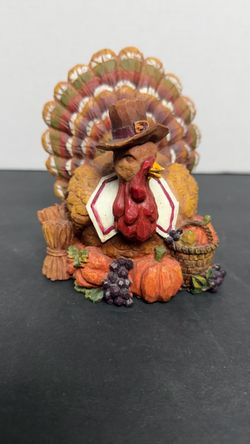 Thanksgiving Turkey Pilgrim Resin Figurine