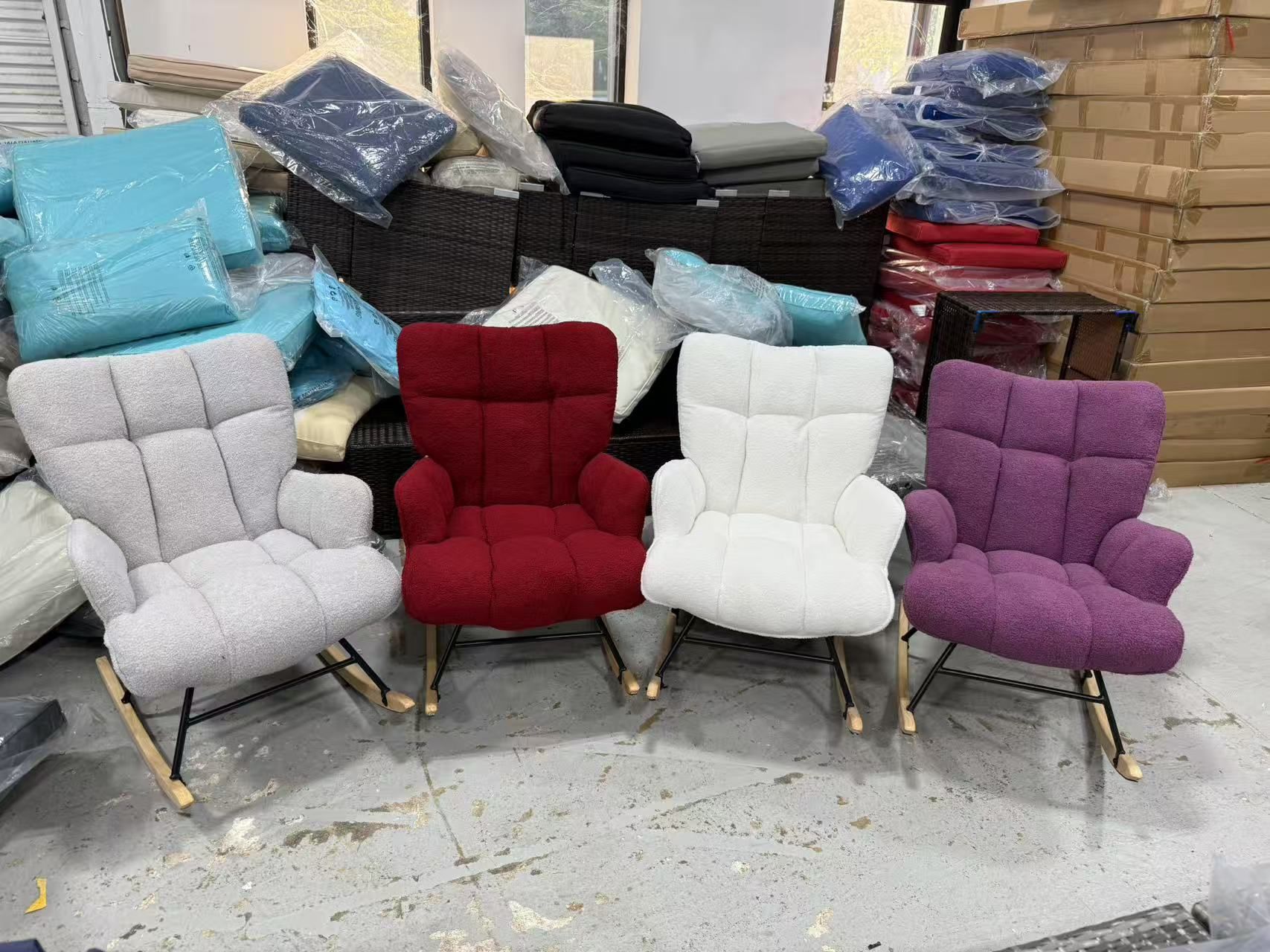 New Rocking Chair Nursery Teddy, Upholstered Baby Fluffy Glider Rocker chair$65 each