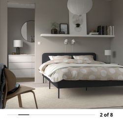 IKEA SLATTUM Bed Frame – Full Size – Light Gray