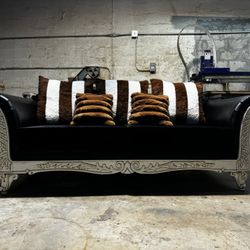 Leather Velvet Couch (Delivery Available!)