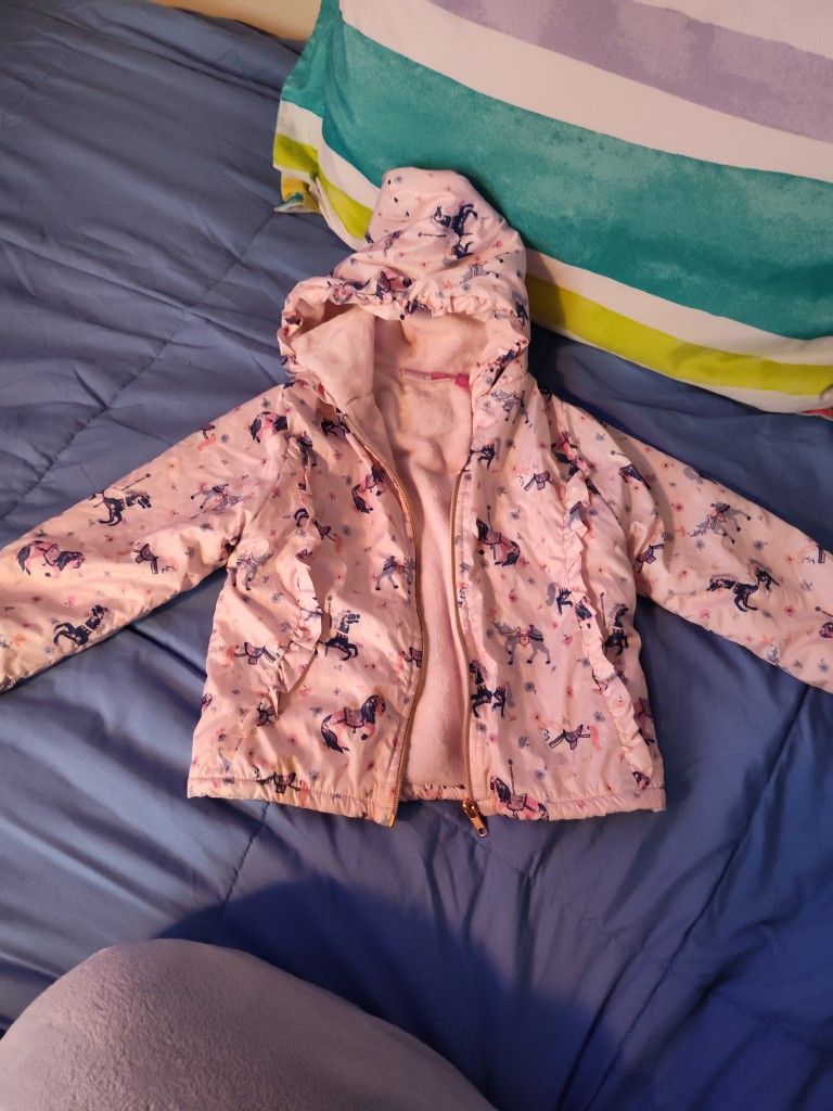 Penelope Mack 4T Pink Hoodie With Carousel Horses