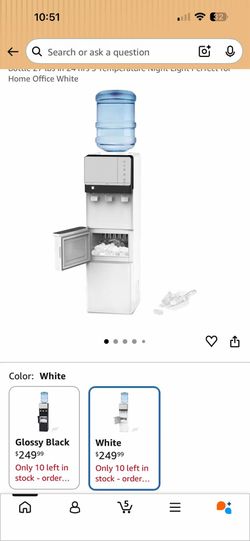 Top Loading Water Dispenser with Ice Maker Hot Cold & Cool Water