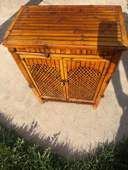 Bamboo Rattan Cabinet with Double Doors
