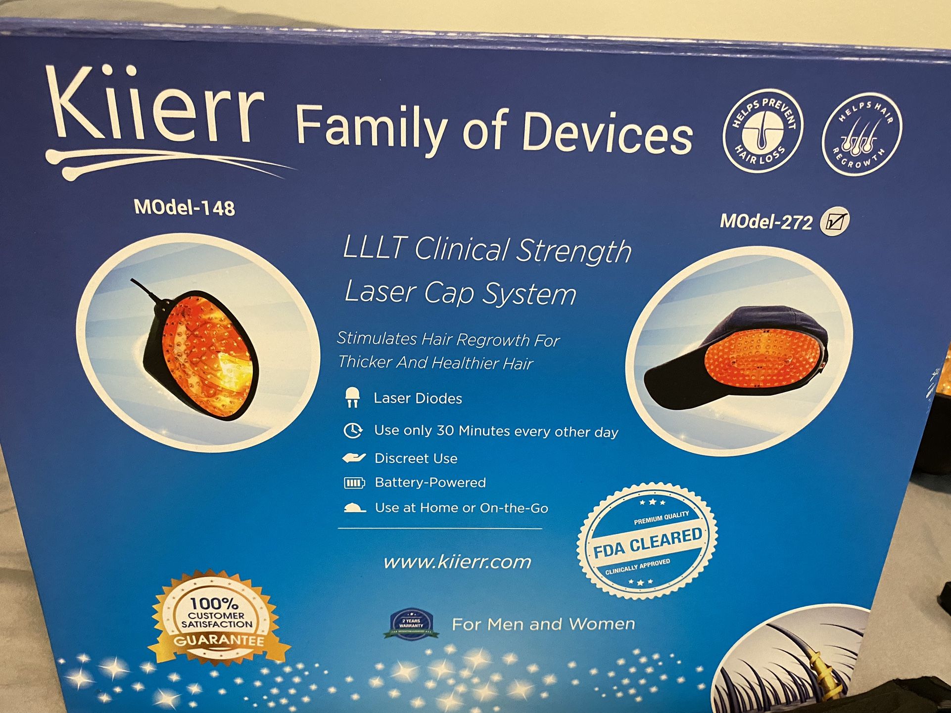 Kiierr Laser Cap Hat Helmet System for Hair Loss Growth Model 272