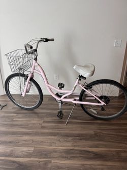 Pink Fuji women’s cruiser bike w basket & pump