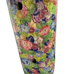 Famille Rose Vase 18" 60s China