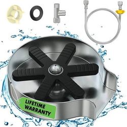new Stainless Steel Glass Rinser for Kitchen Sink | Efficient and Easy to Use Bottle & Cup Washer for Sink | 9-Nozzle Spray Cup Cleaner for Sink Glass