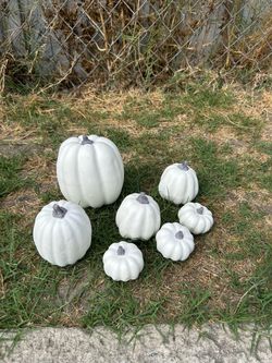 White Artificial Pumpkins