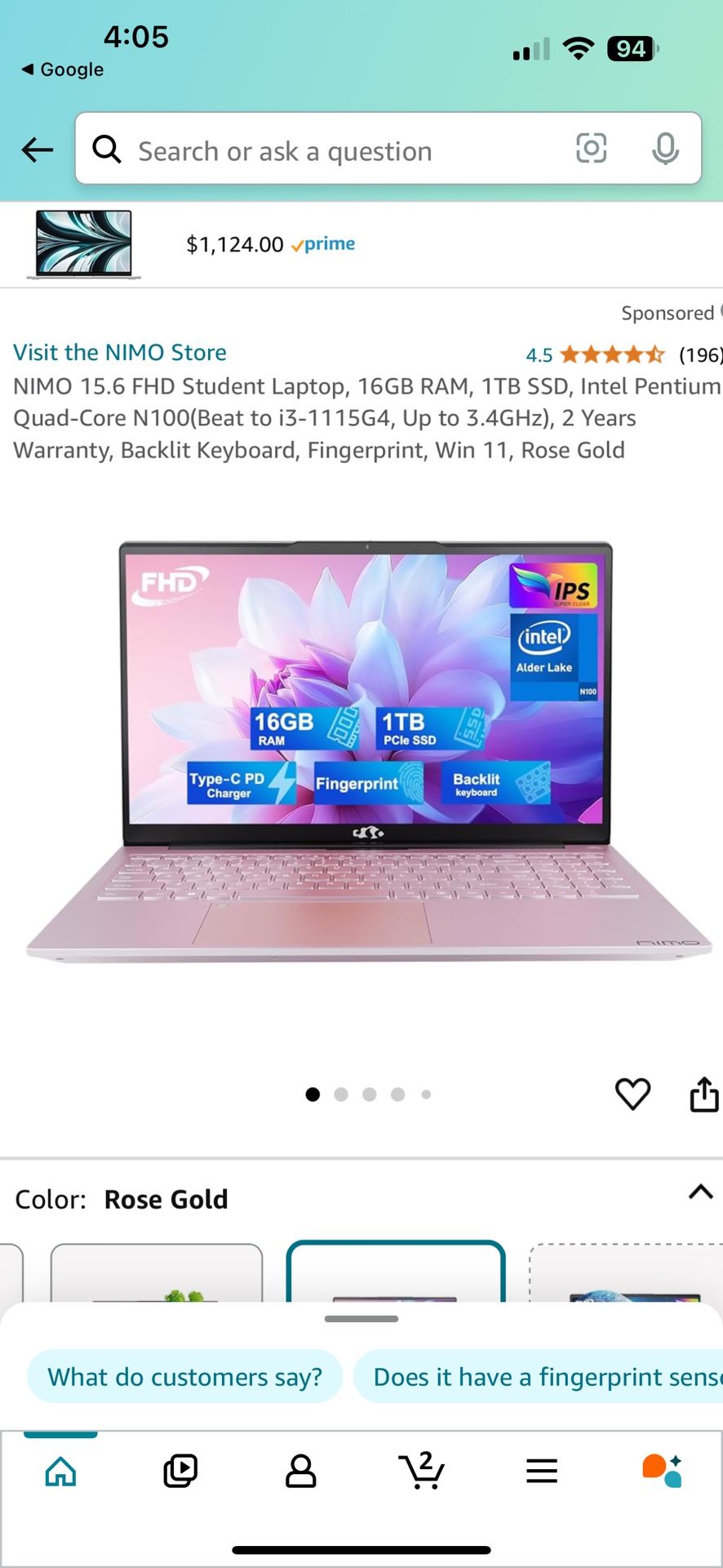 Laptop Nimo 16ram 1tb ROM