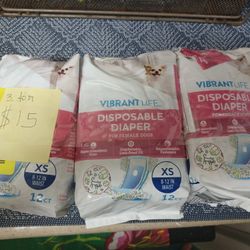 Vibrabt Life Pack Of 3 Disposable Diaper  XS 8-12 In Waist 