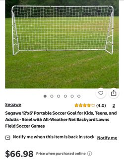 Segawe 12' x 6' Portable Soccer Goal Net