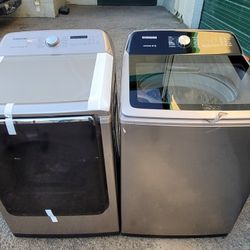 New Samsung Large Capacity Top Load Washer And Electric 220volt Dryer Set 