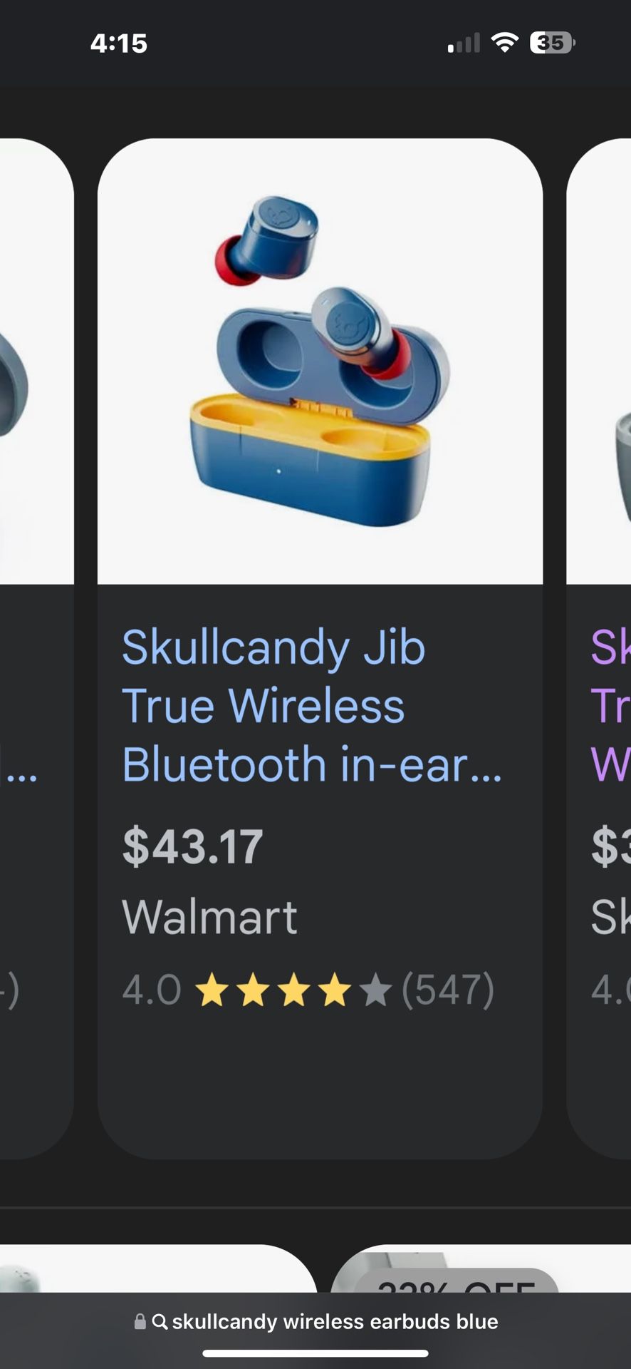 Skull candy jib true wireless Bluetooth earbuds