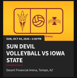 ASU volleyball tickets 2 for 25