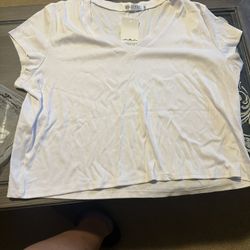 White V-neck crop top