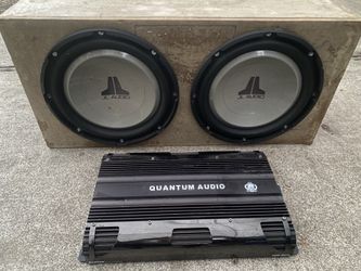 2 12INCH JL AUDIO SUBWOOFERS WIT A 2000WATTS QUANTUM AUDIO AMP